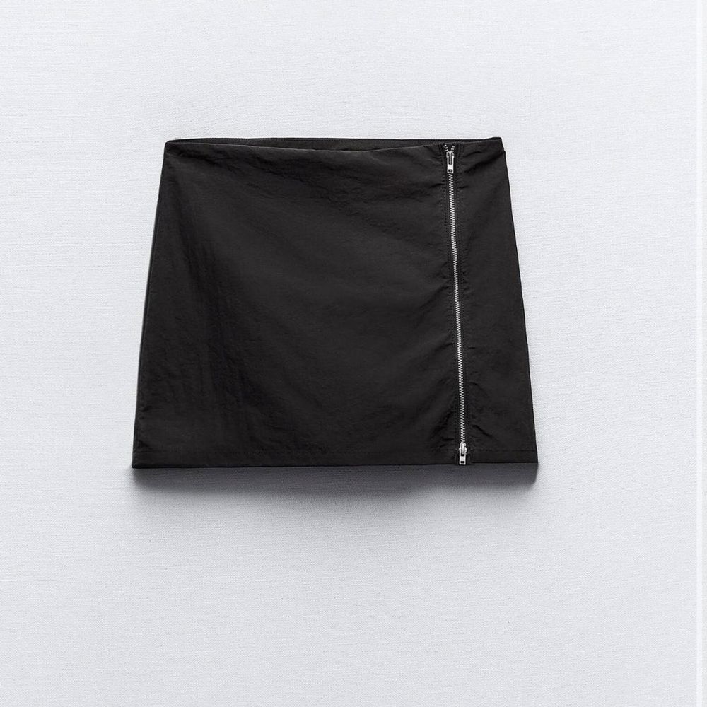 Zara Black Zipper Mini Skirt Women Size Small